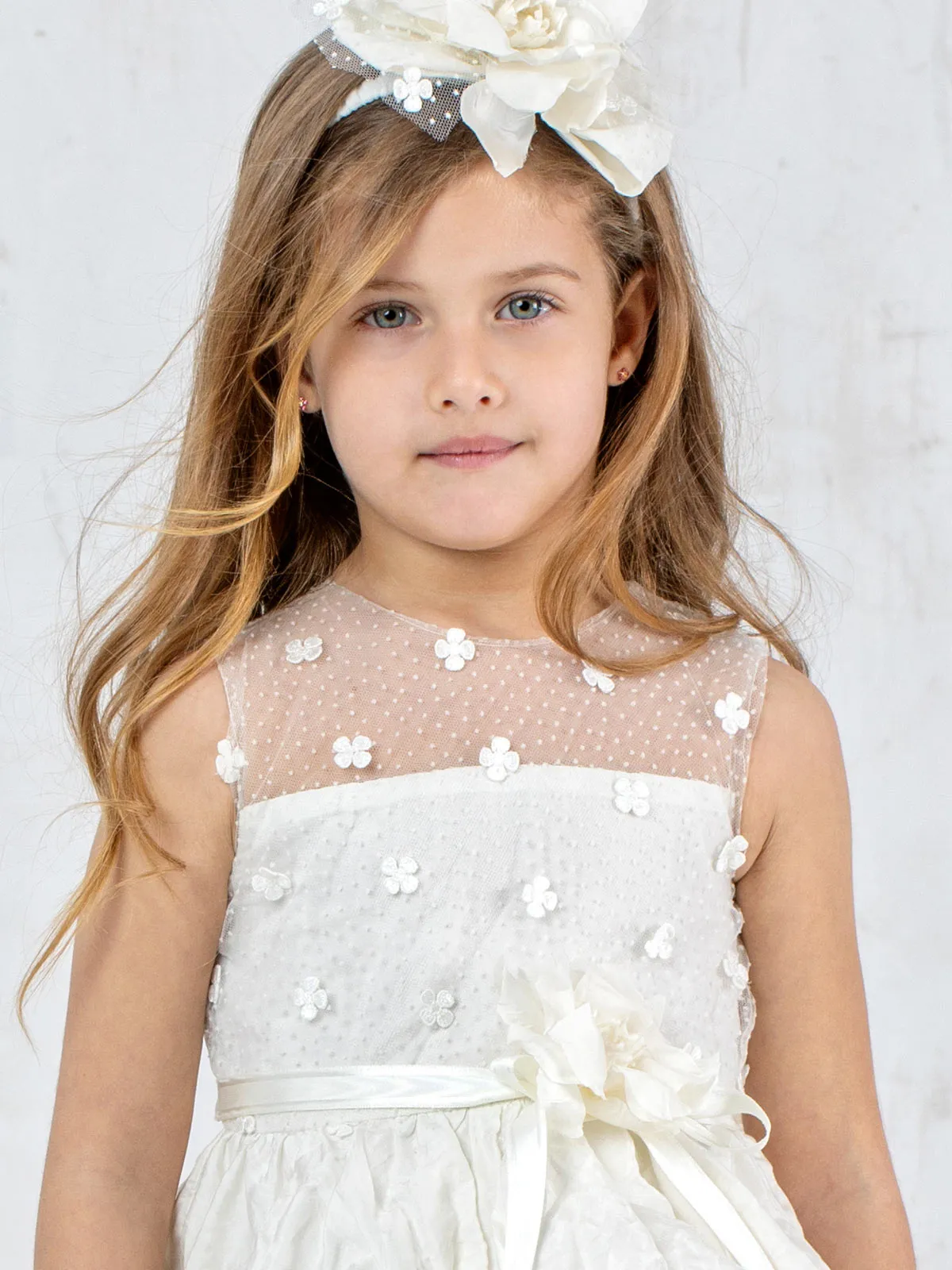 Balloon silk dress for girl - ANTHIA