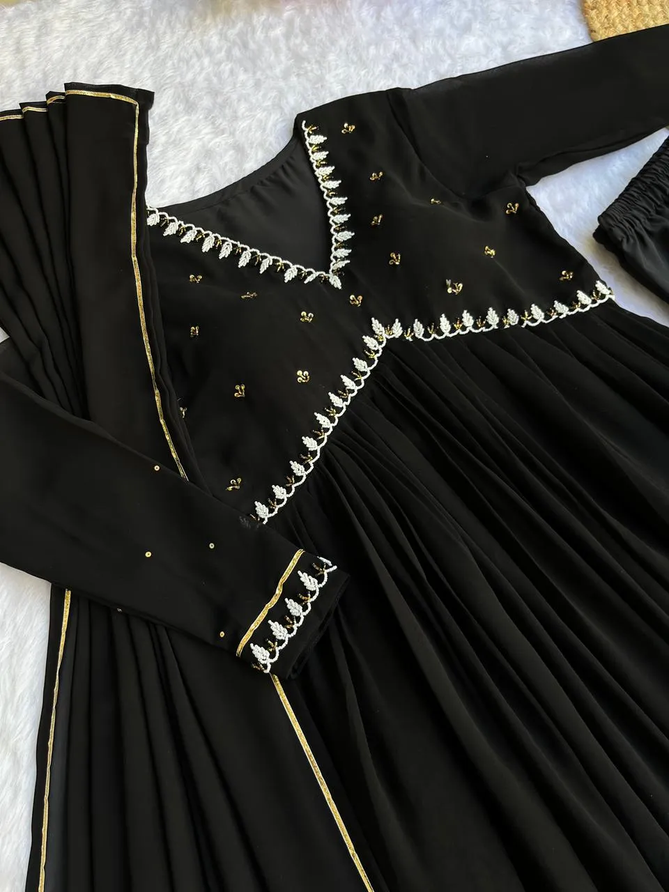 Beautiful Designer Party Wear Fox Georgette Gown