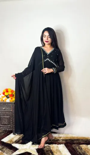 Beautiful Designer Party Wear Fox Georgette Gown