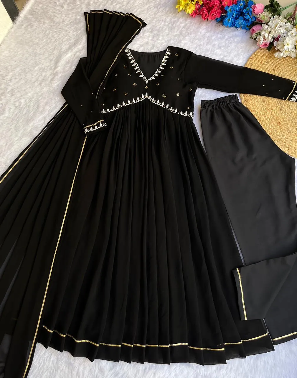 Beautiful Designer Party Wear Fox Georgette Gown