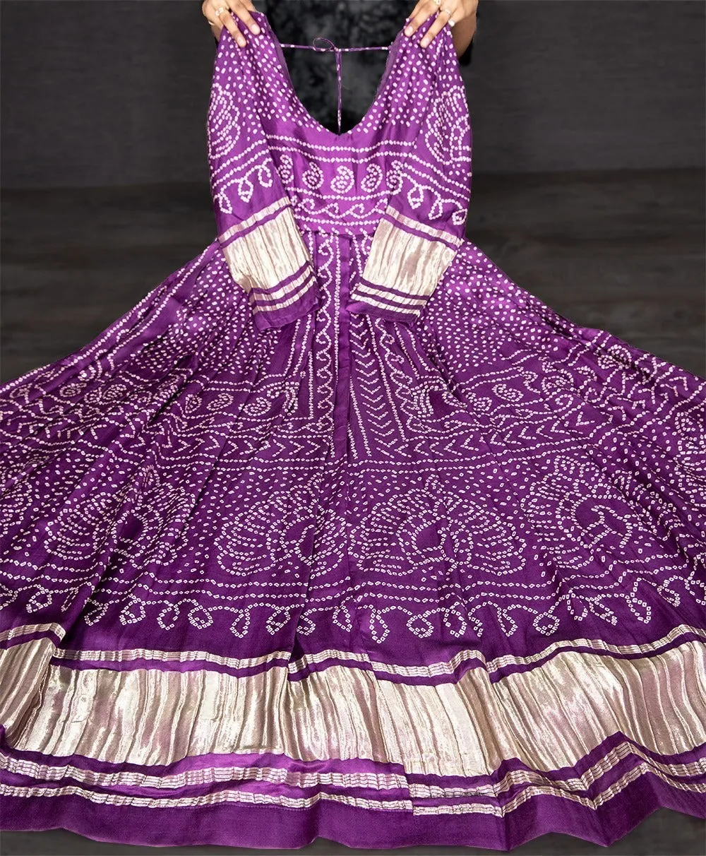 Beautiful Designer Ready To Wear Bandhej Print Gown
