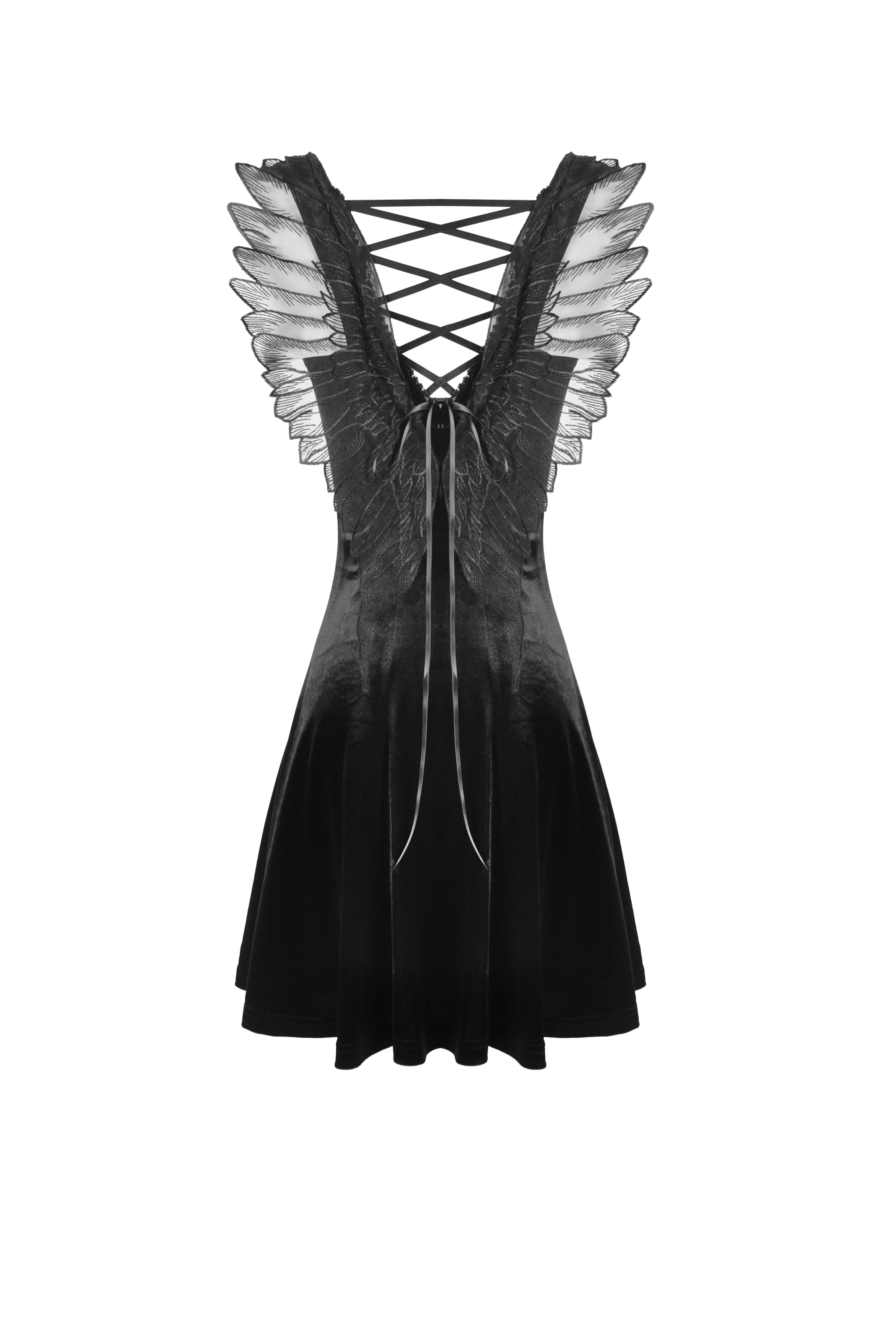 Invisible wings velvet strap dress DW562