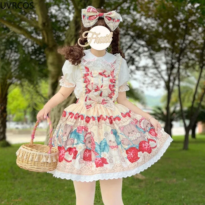 Kawaii Sweet Bear Print Lolita Jsk Dress