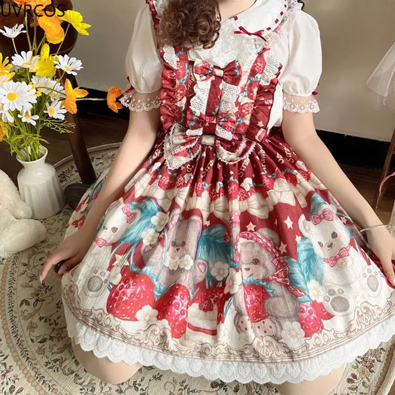 Kawaii Sweet Bear Print Lolita Jsk Dress