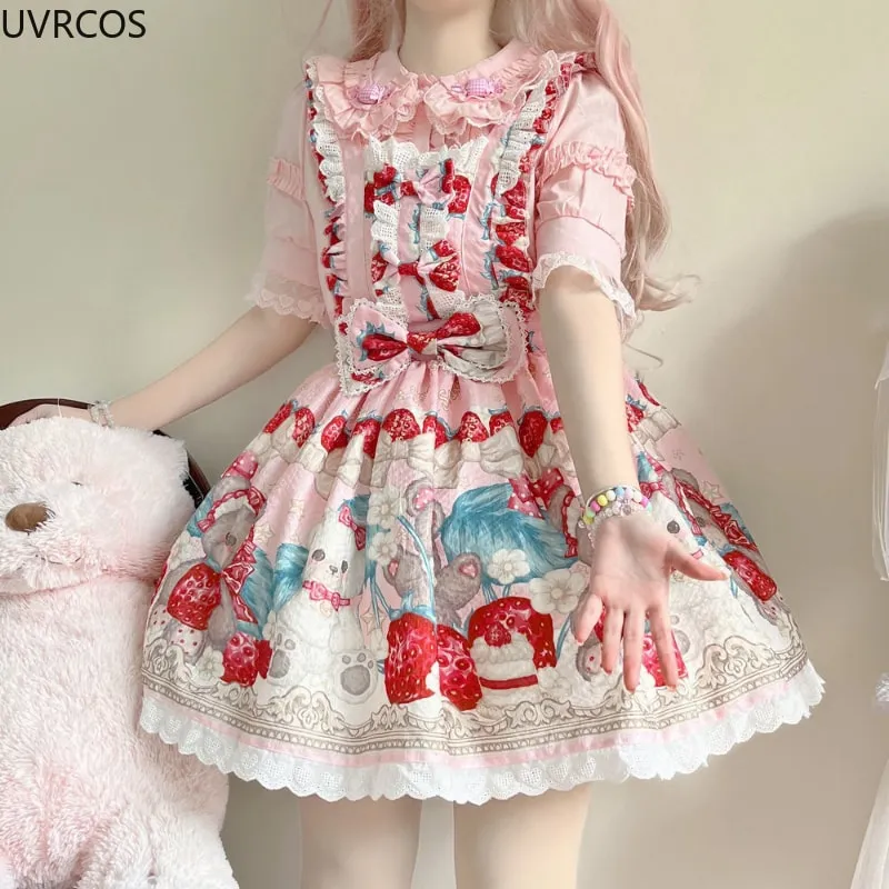 Kawaii Sweet Bear Print Lolita Jsk Dress