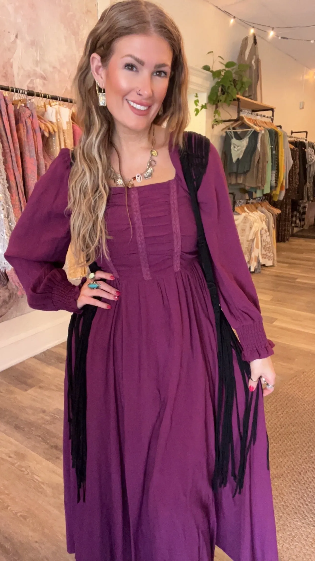 LaLa ruched midi dress