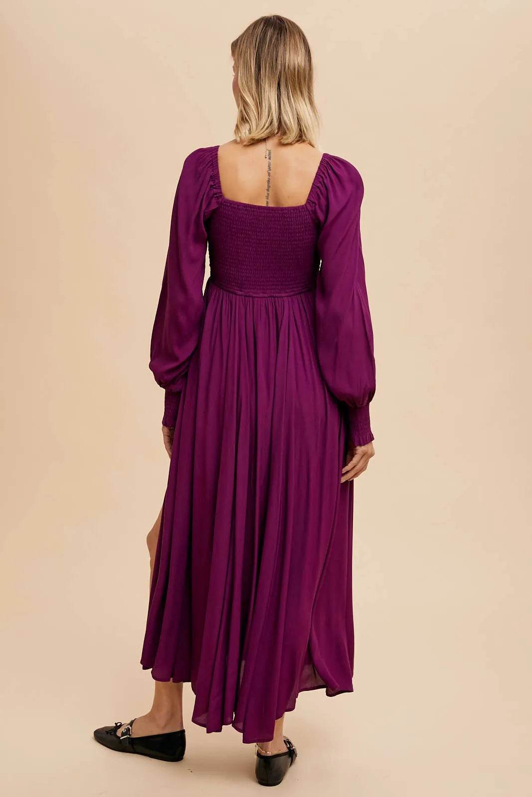 LaLa ruched midi dress