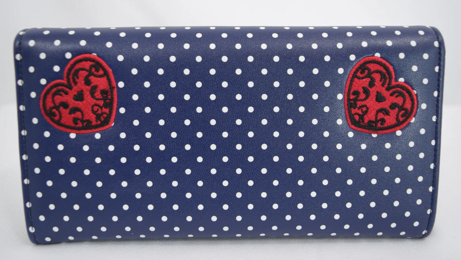 Lost Queen Swallow Bird Tattoo & Heart Polka Dot embroidery Bi-fold Wallet