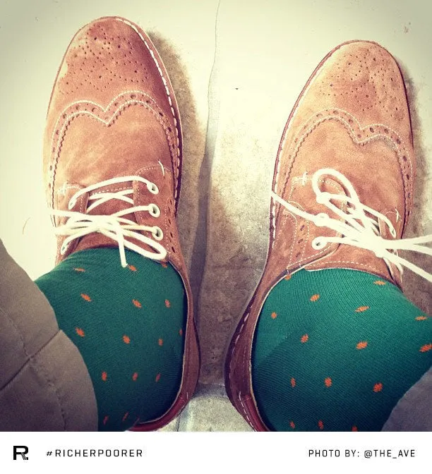 Richer Poorer - Polka Dots Socks - Green