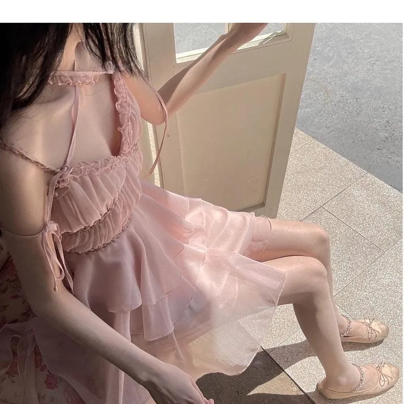 Strap Croset Sleeveless Fairy Dress