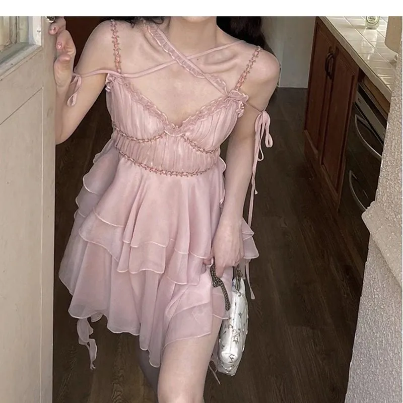 Strap Croset Sleeveless Fairy Dress