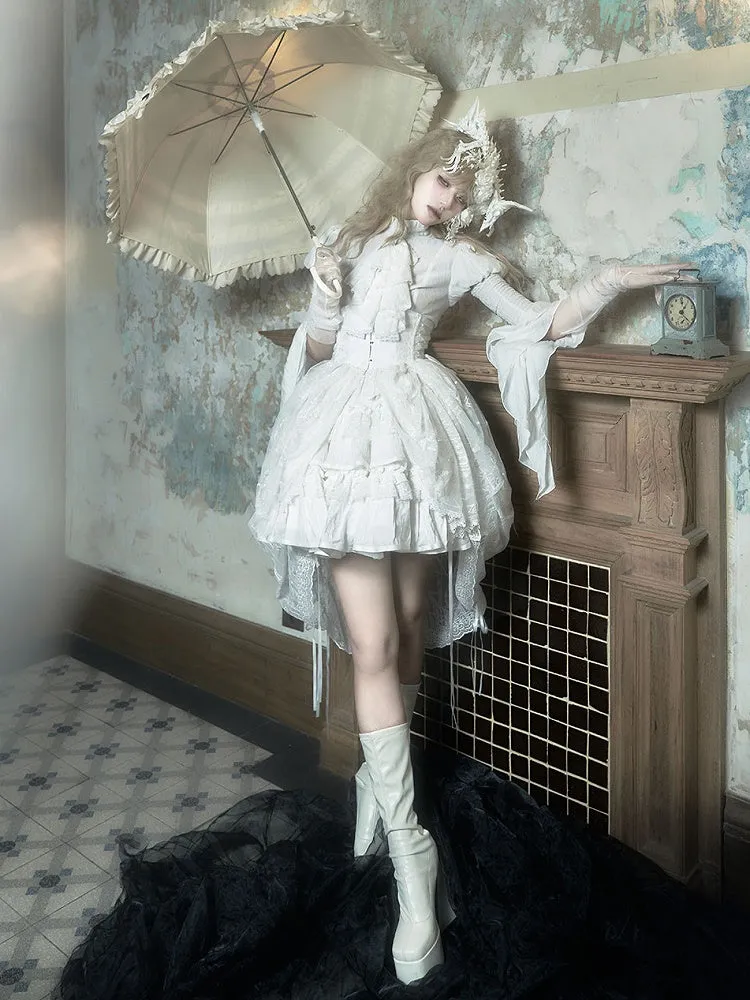 White Shiro Gothic Lolita Puffy Skirt